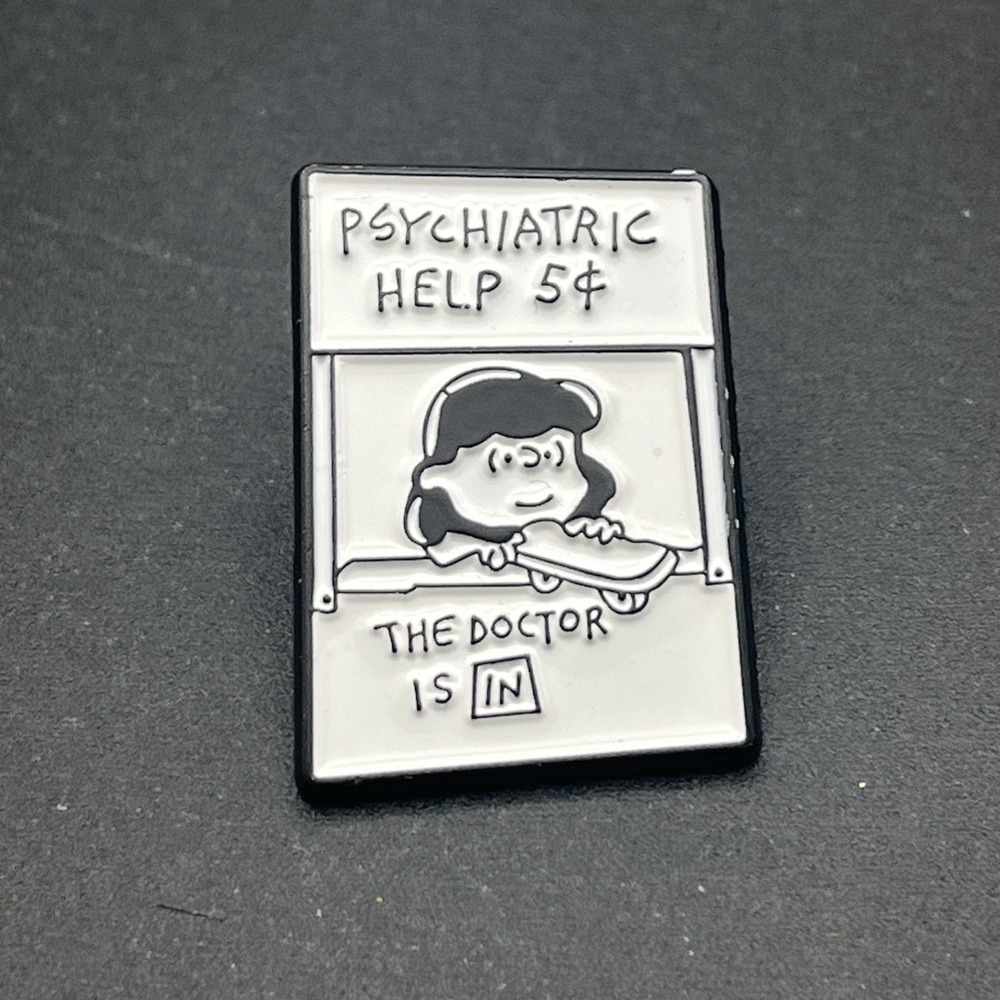 Lucy Van Pelt Psychiatric Help Booth Peanuts Lapel Hat Pin
